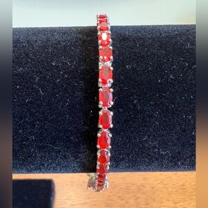 Fire Opal Sterling Silver Bracelet